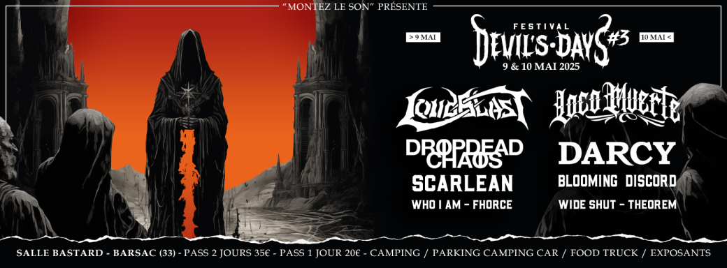 Jeu concours : Devil's Days 2025 : 1 pass 2 jours et un pack merch à gagner !
